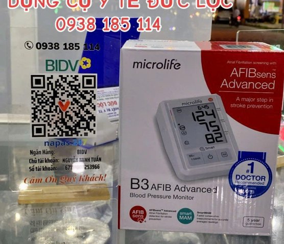 MÁY ĐO HUYẾT ÁP BẮP TAY MICROLIFE B3 AFIB ADVANCED 